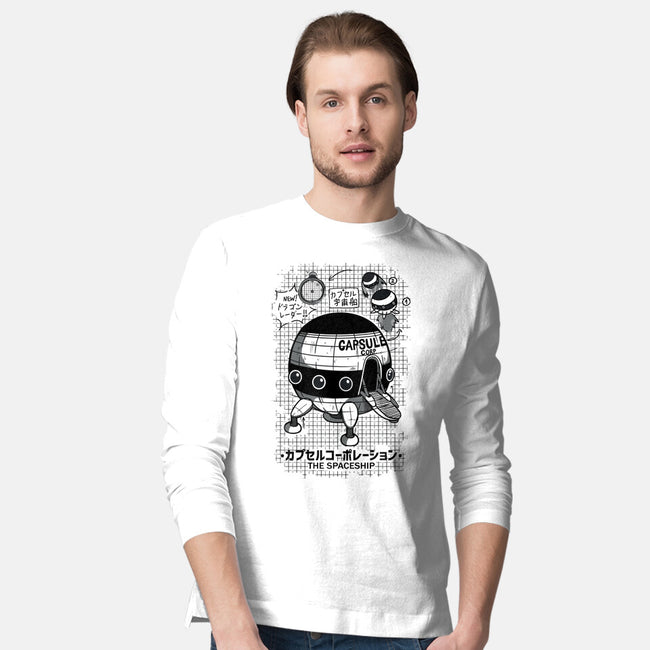 Capsule Spaceship-mens long sleeved tee-pescapin