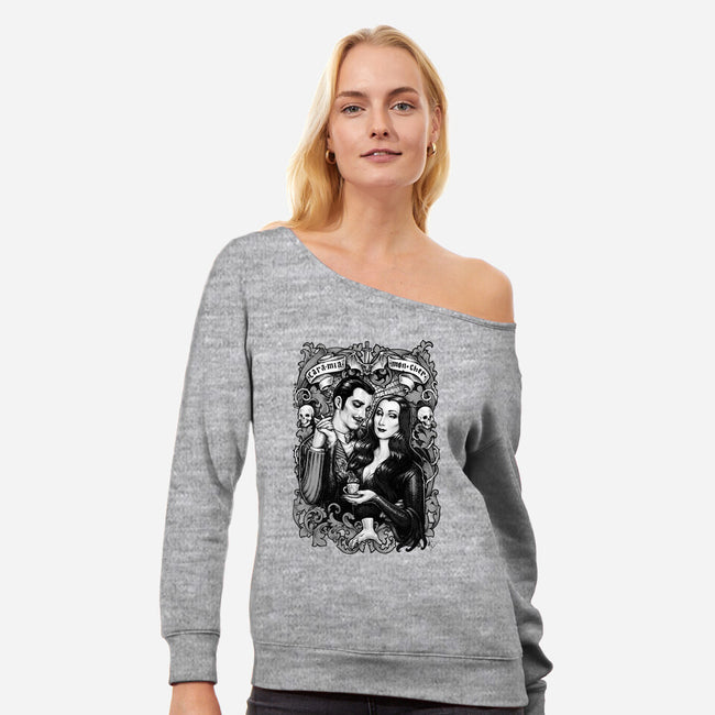 Cara Mia-Mon Cher-womens off shoulder sweatshirt-MedusaD