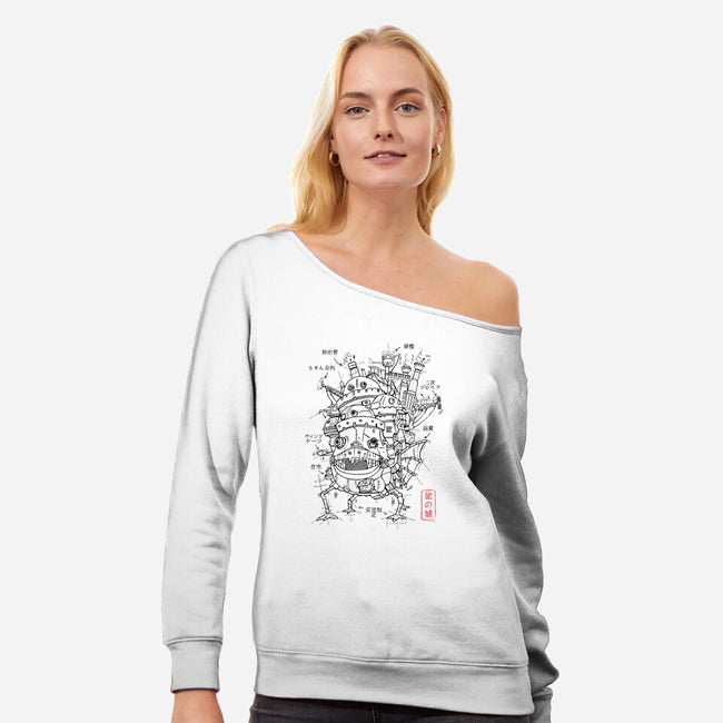 Castle Project-womens off shoulder sweatshirt-ducfrench