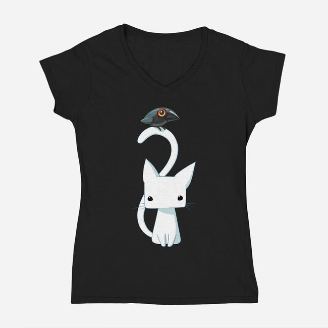 Cat and Raven-womens v-neck tee-freeminds