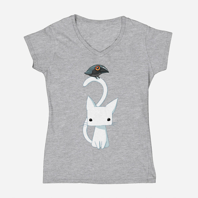 Cat and Raven-womens v-neck tee-freeminds