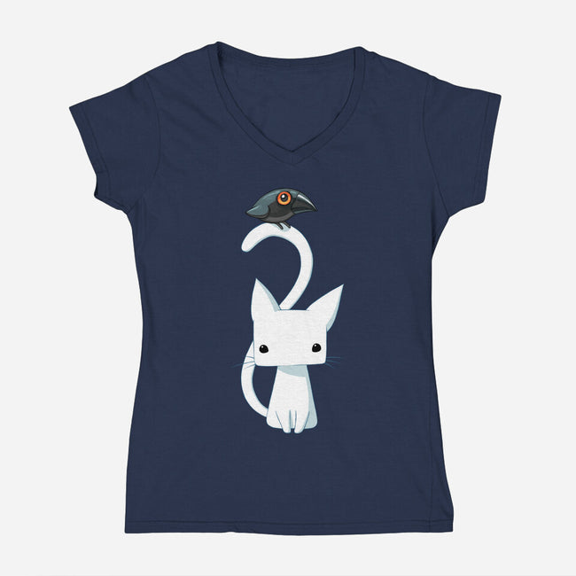 Cat and Raven-womens v-neck tee-freeminds
