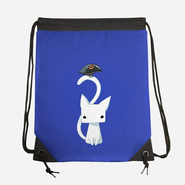 Cat and Raven-none drawstring bag-freeminds