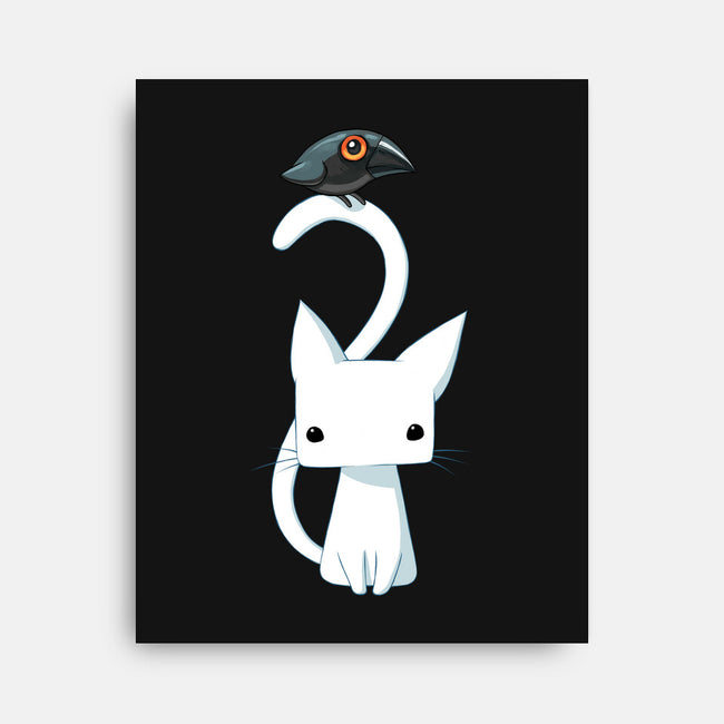 Cat and Raven-none stretched canvas-freeminds