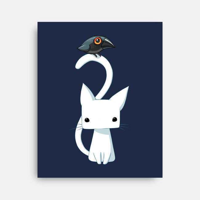 Cat and Raven-none stretched canvas-freeminds