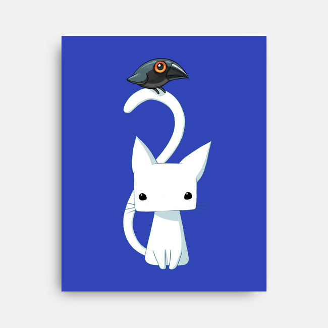 Cat and Raven-none stretched canvas-freeminds