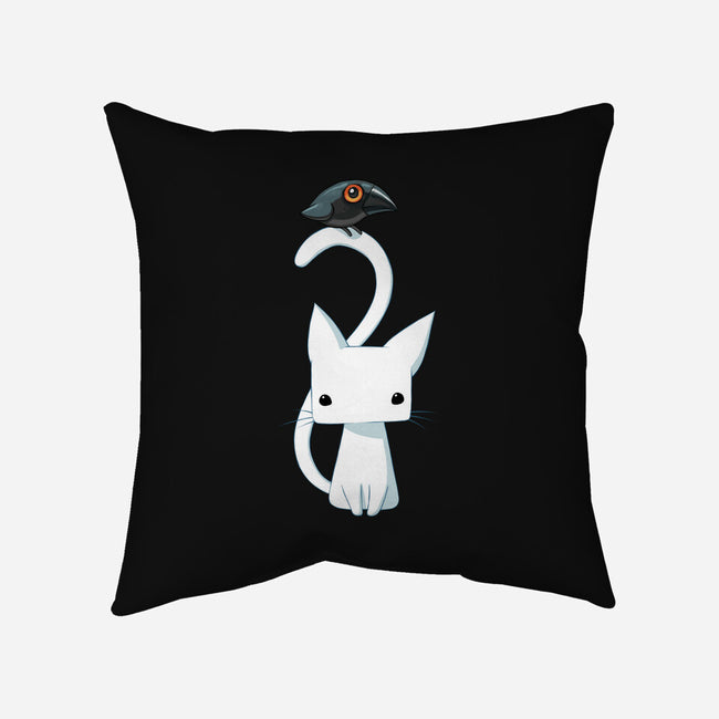 Cat and Raven-none removable cover w insert throw pillow-freeminds