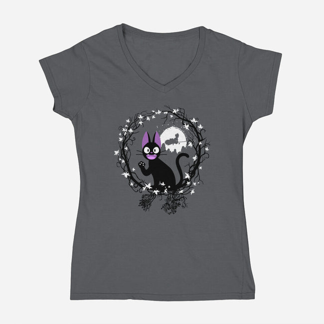 Cat Circle-womens v-neck tee-albertocubatas