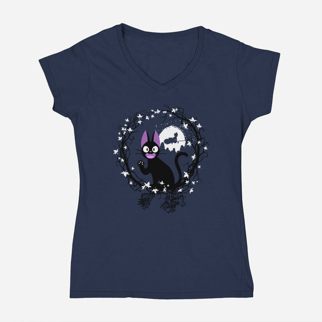 Cat Circle-womens v-neck tee-albertocubatas
