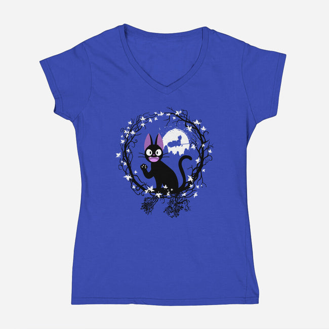 Cat Circle-womens v-neck tee-albertocubatas