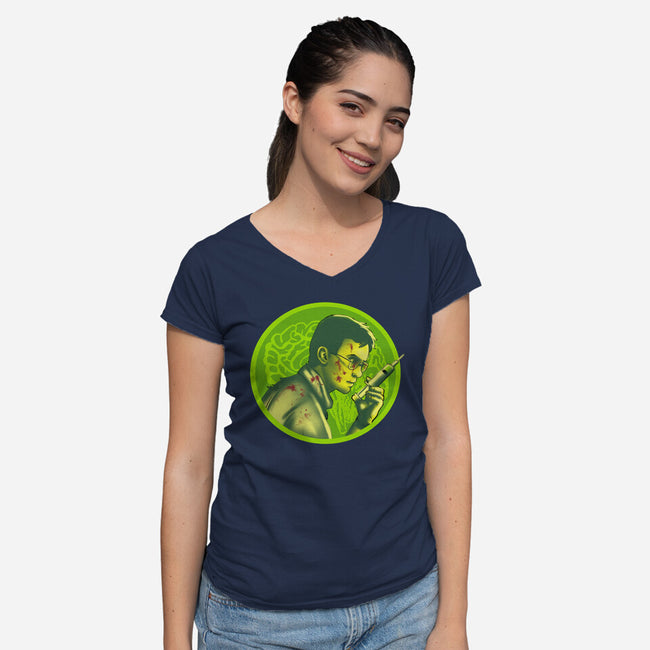 Cat Dead, Details Later-womens v-neck tee-Fishmas