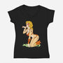 Cat Got Your Tongue-womens v-neck tee-Chris Wahl