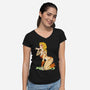 Cat Got Your Tongue-womens v-neck tee-Chris Wahl