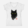 Cat Ink-womens v-neck tee-BlancaVidal