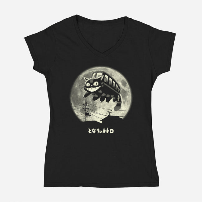 Cat Jump-womens v-neck tee-vp021