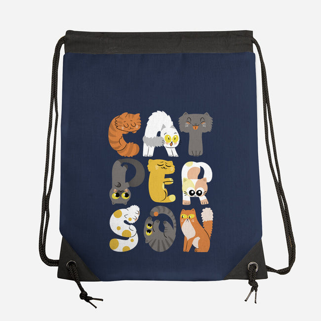Cat Person-none drawstring bag-queenmob