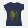 Cathulhu-womens v-neck tee-MoniWolf
