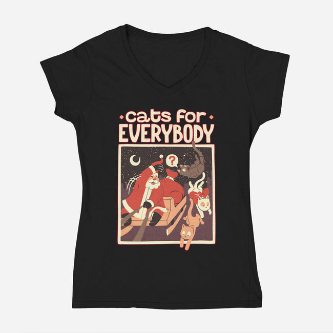 Cats For Everybody-womens v-neck tee-tobefonseca