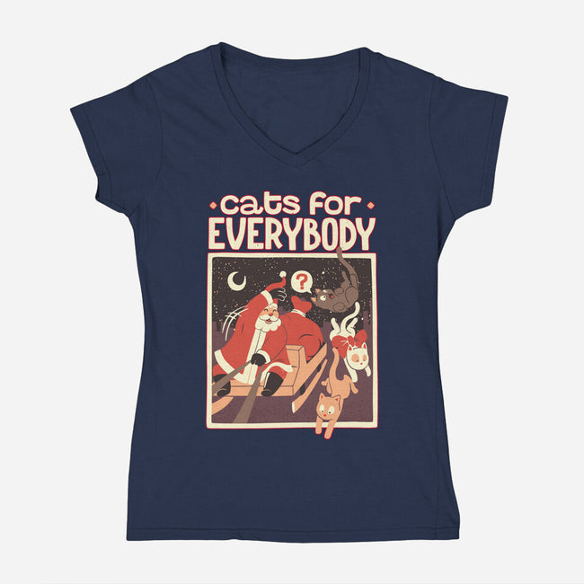 Cats For Everybody-womens v-neck tee-tobefonseca