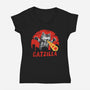 Catzilla-womens v-neck tee-vp021