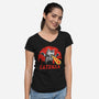 Catzilla-womens v-neck tee-vp021