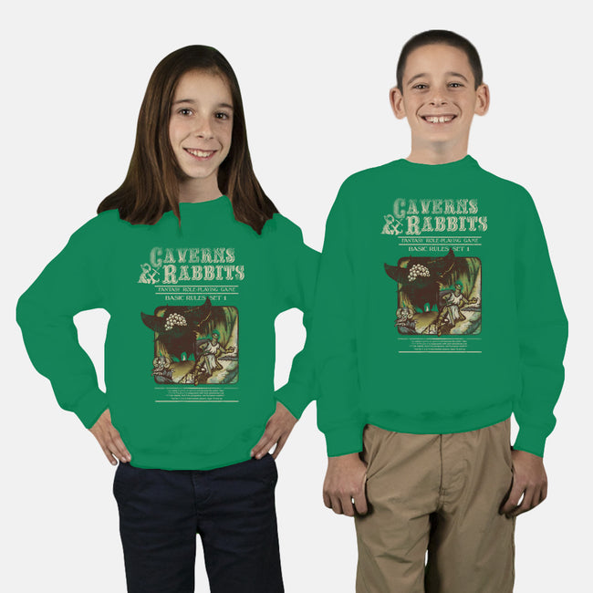 Caverns & Rabbits-youth crew neck sweatshirt-Creative Outpouring