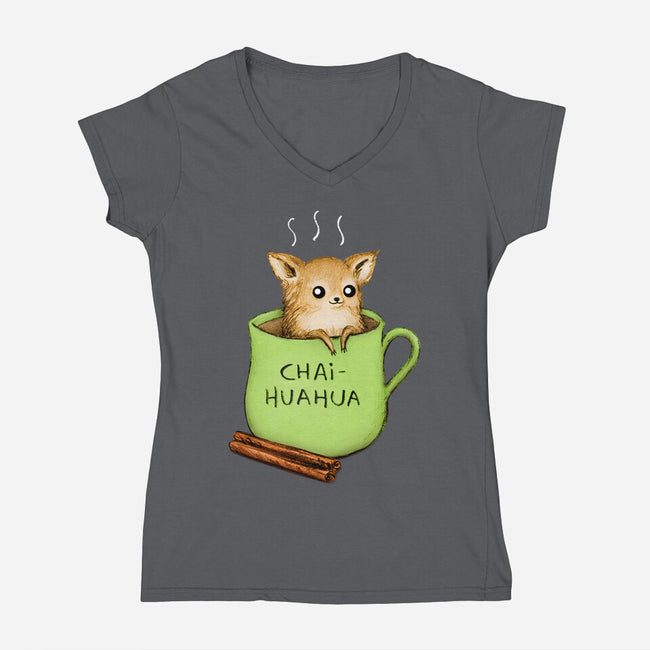 Chaihuahua-womens v-neck tee-SophieCorrigan