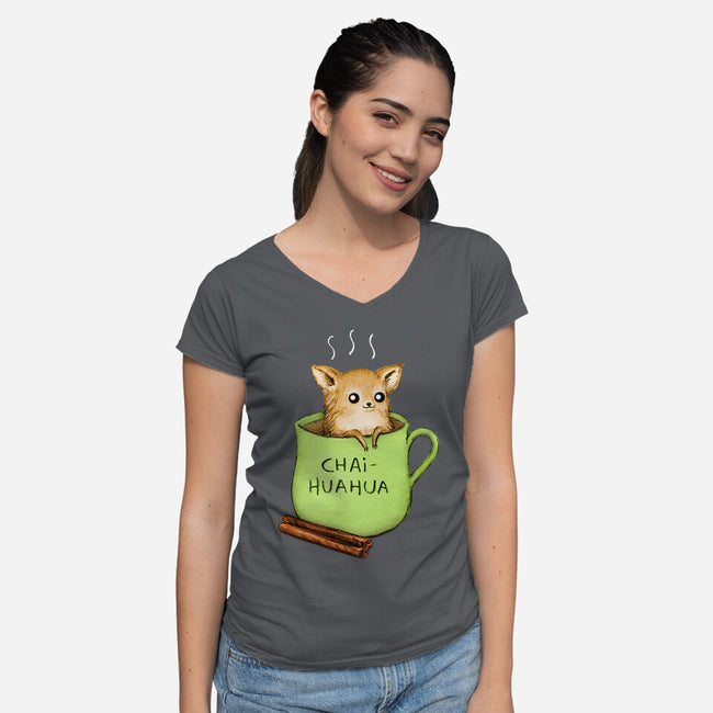 Chaihuahua-womens v-neck tee-SophieCorrigan