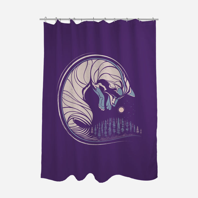 Chasing Its Tail-none polyester shower curtain-chechevica