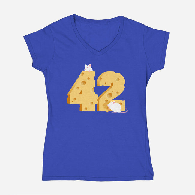 Cheese Is The Answer!-womens v-neck tee-drbutler