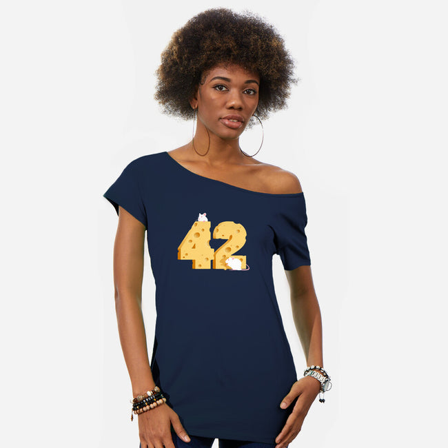 Cheese Is The Answer!-womens off shoulder tee-drbutler