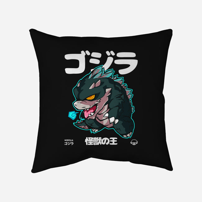 Chibi Kaiju King-none removable cover w insert throw pillow-mankeeboi