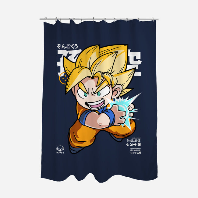 Chibi Kamehameha-none polyester shower curtain-mankeeboi