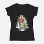 Christmas Belles-womens v-neck tee-ArtistAbe