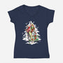 Christmas Belles-womens v-neck tee-ArtistAbe