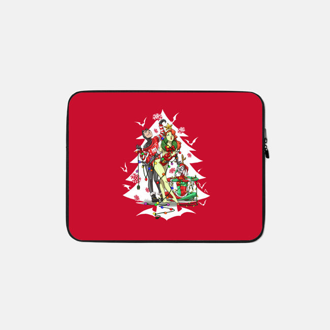 Christmas Belles-none zippered laptop sleeve-ArtistAbe