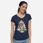 Christmas Belles-womens v-neck tee-ArtistAbe