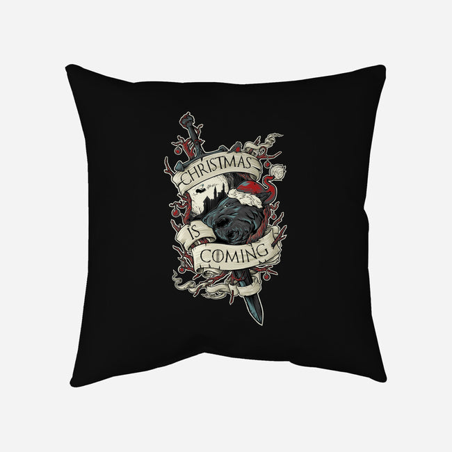 Christmas Is Coming-none removable cover w insert throw pillow-RobotArmy
