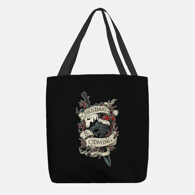 Christmas Is Coming-none basic tote-RobotArmy