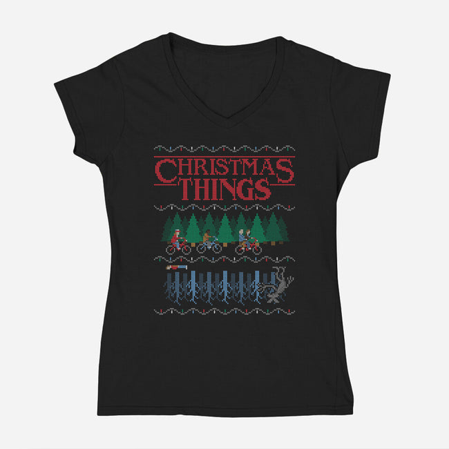 Christmas Things-womens v-neck tee-MJ