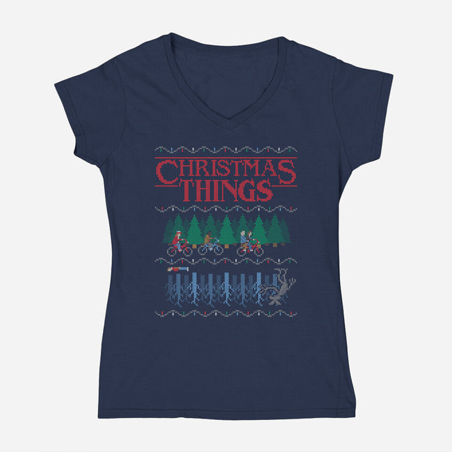 Christmas Things-womens v-neck tee-MJ
