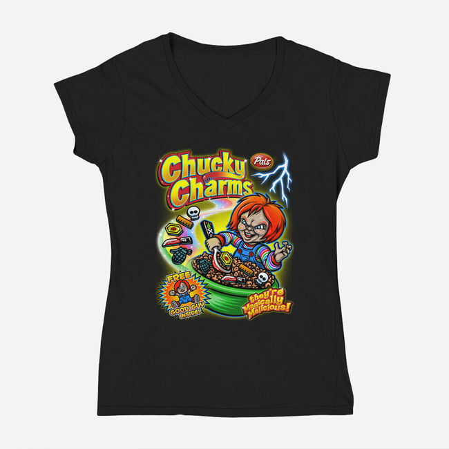 Chucky Charms-womens v-neck tee-Punksthetic