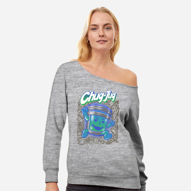 CHUG-AID-womens off shoulder sweatshirt-Betmac