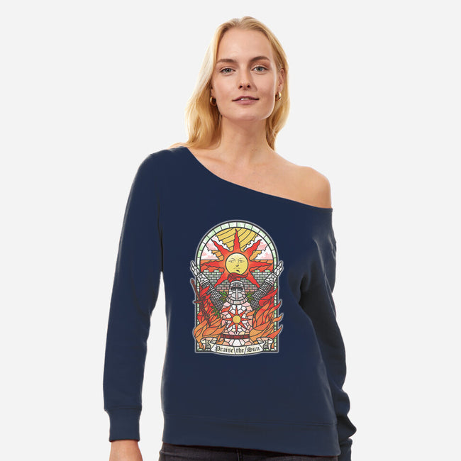Church of the Sun-womens off shoulder sweatshirt-AutoSave