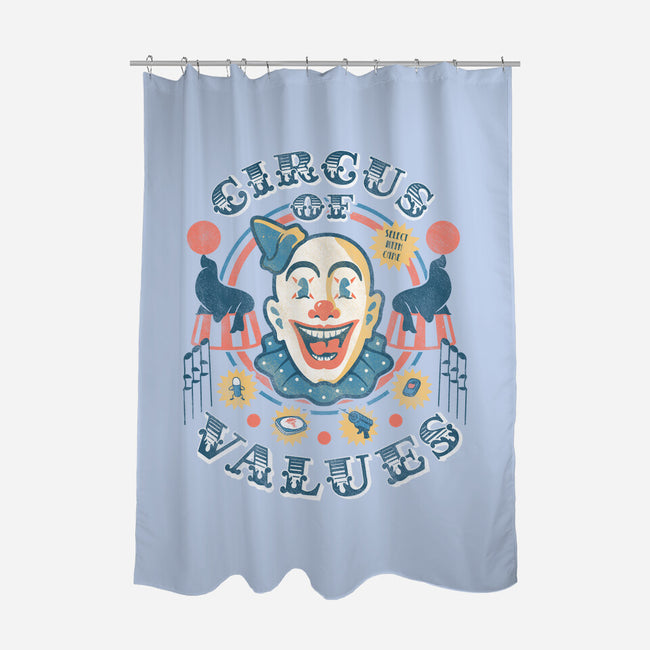 Circus of Values-none polyester shower curtain-Beware_1984
