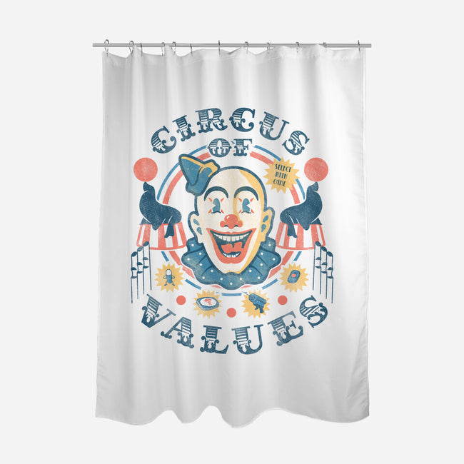 Circus of Values-none polyester shower curtain-Beware_1984