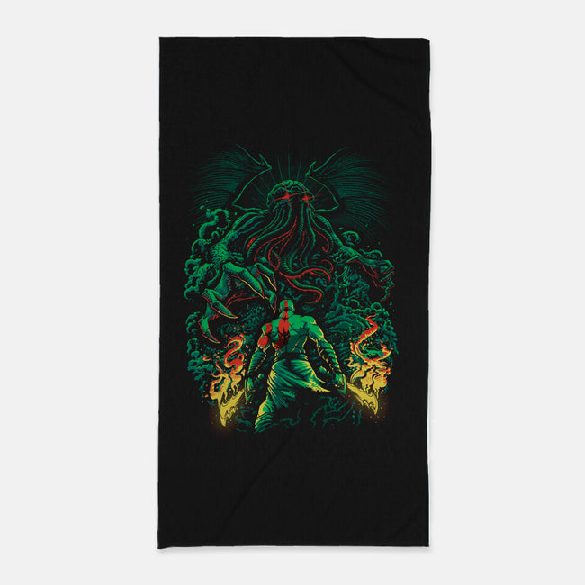 Clash of the Old Gods-none beach towel-Fuacka