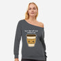 Coffee Addict-womens off shoulder sweatshirt-dudey300