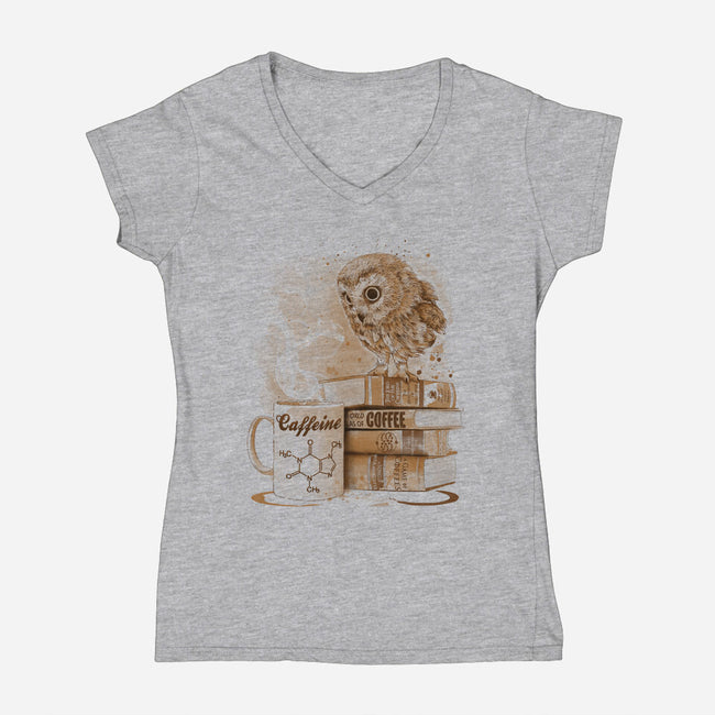Coffee Obsessed-womens v-neck tee-DrMonekers