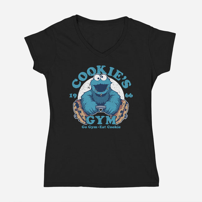 Cookies Gym-womens v-neck tee-KindaCreative